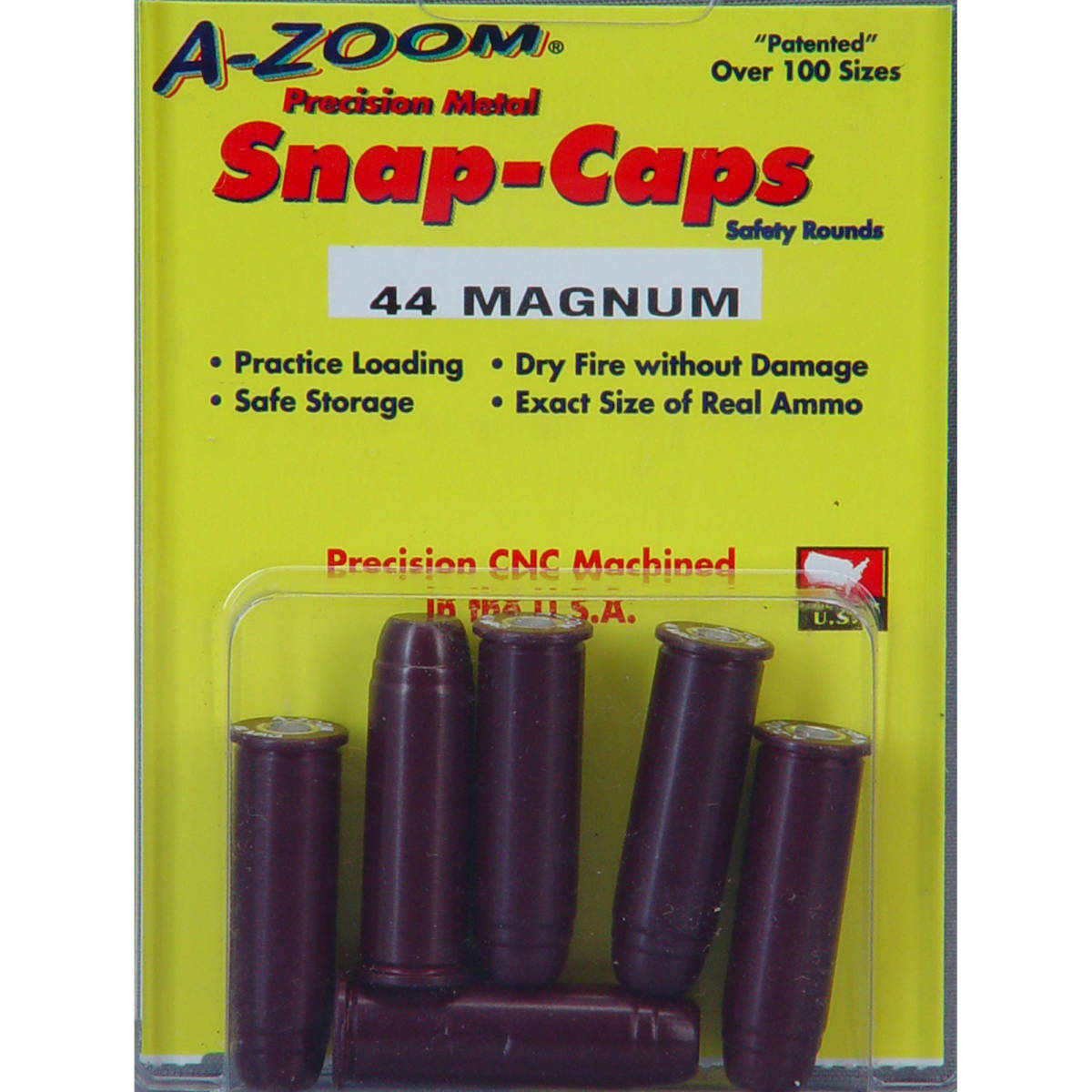A-Zoom 16120 Revolver Snap Cap 44 Rem Mag Aluminum 6 Pack-img-0