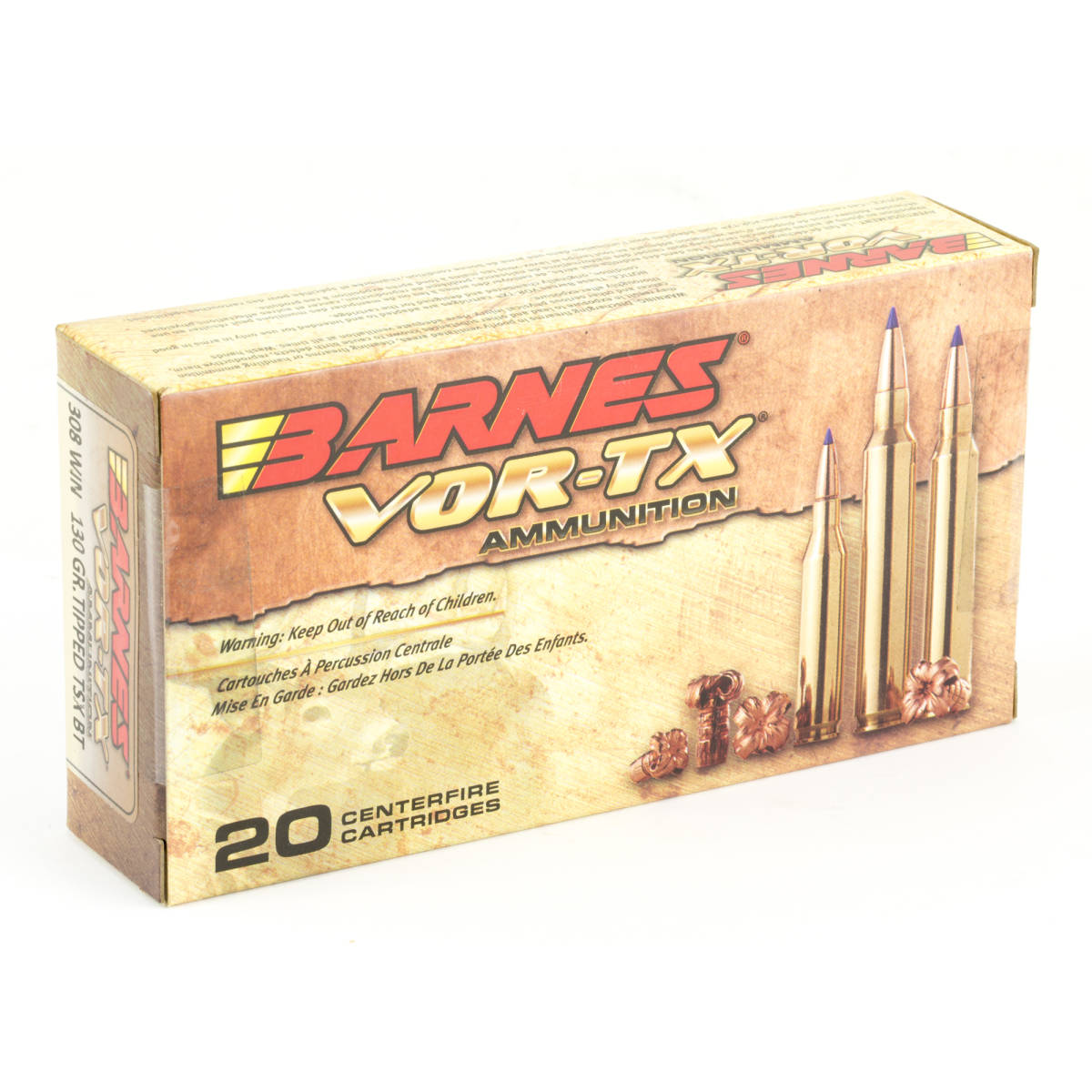 Barnes Bullets 30816 VOR-TX Rifle 308 Win 130 gr Tipped TSX Boat Tail 20