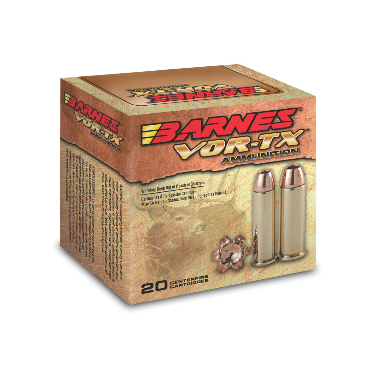 Barnes Bullets 21543 VOR-TX Handgun 357Mag 140gr 20 Per Box/10 Case-img-1