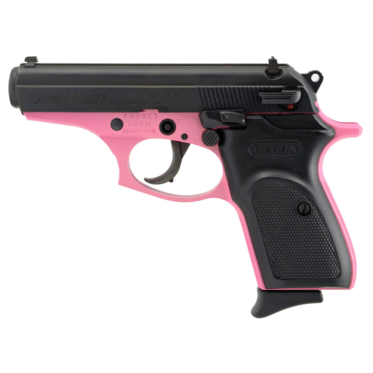 Bersa T380PNK8 Thunder 380 ACP 3.50” 8+1 Pink Cerakote Black Steel...-img-1