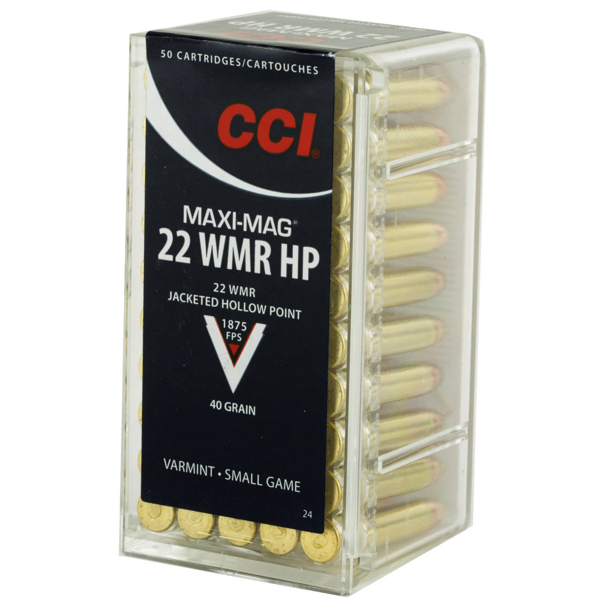 CCI 0024 Maxi-Mag Rimfire 22WMR 40gr Jacketed Hollow Point 50 Per Box/40-img-1