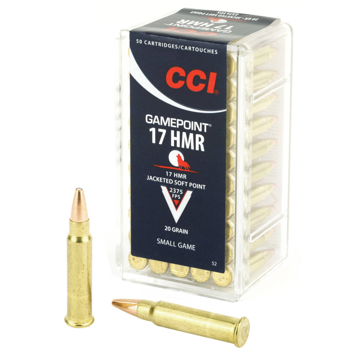CCI 0052 Gamepoint Rimfire 17HMR 20gr Jacketed Soft Point 50 Per Box/40...-img-1