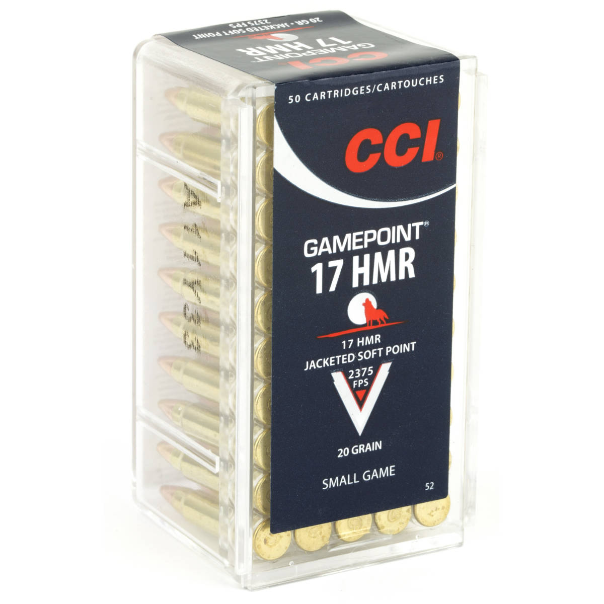CCI 0052 Gamepoint 17 HMR 20 gr Jacketed Soft Point 50 Per Box/ 40 Case-img-1