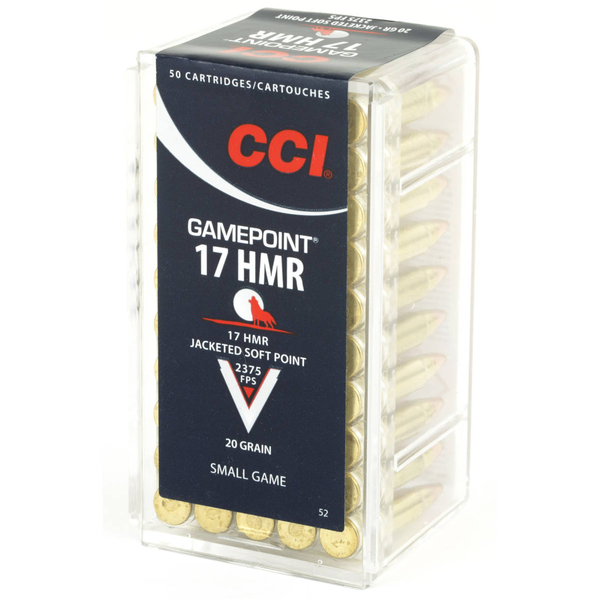 CCI 0052 Gamepoint 17 HMR 20 gr Jacketed Soft Point 50 Per Box/ 40 Case-img-2