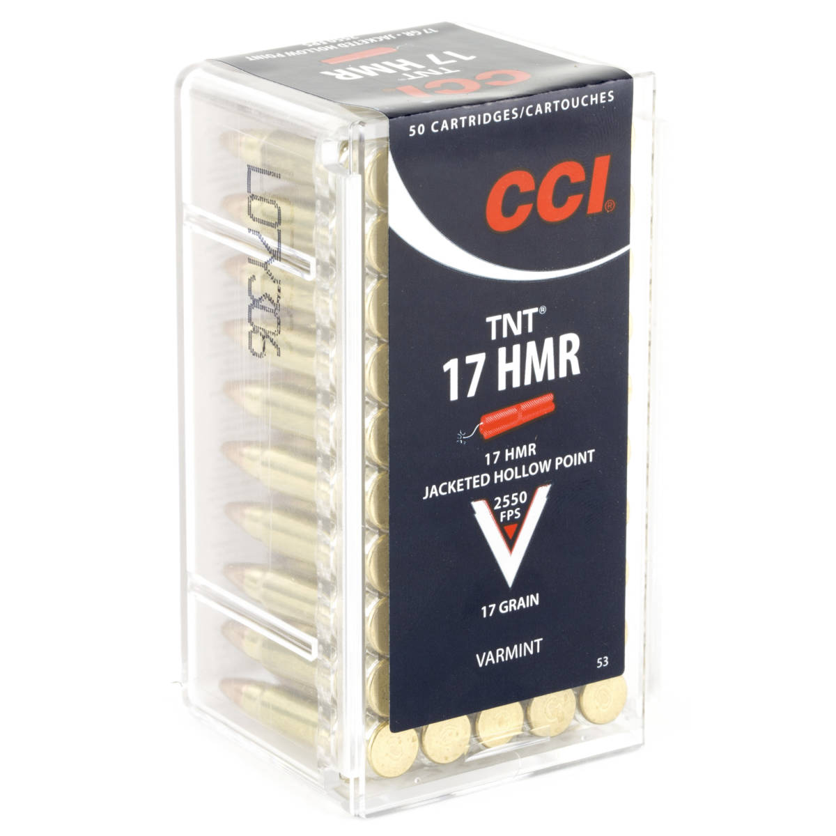 CCI 0053 TNT 17 HMR gr Jacketed Hollow Point 50 Per Box/ 40 Case-img-0