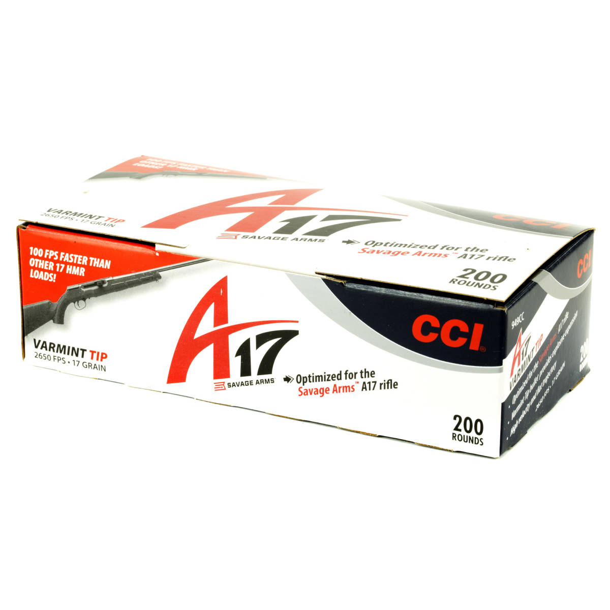 CCI 949CC A17 Varmint Tip 17 HMR gr Tipped 200 Per Box/ 10 Case-img-1