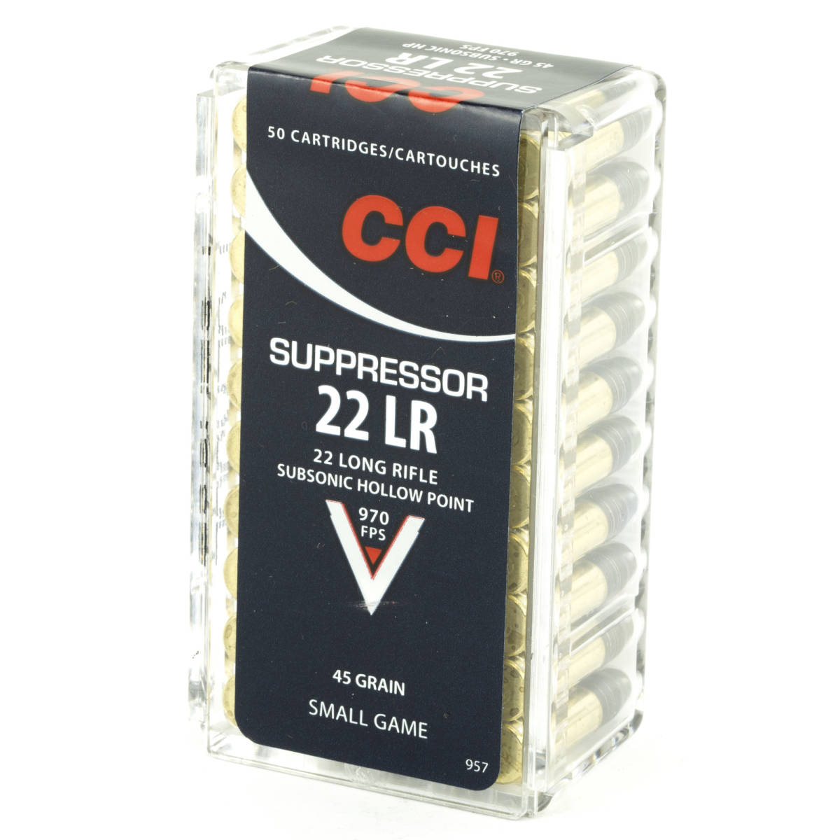 CCI 22 Suppressor LR 45gr Hollow Point 22LR SubSoNic Ammo Suppressed-img-2