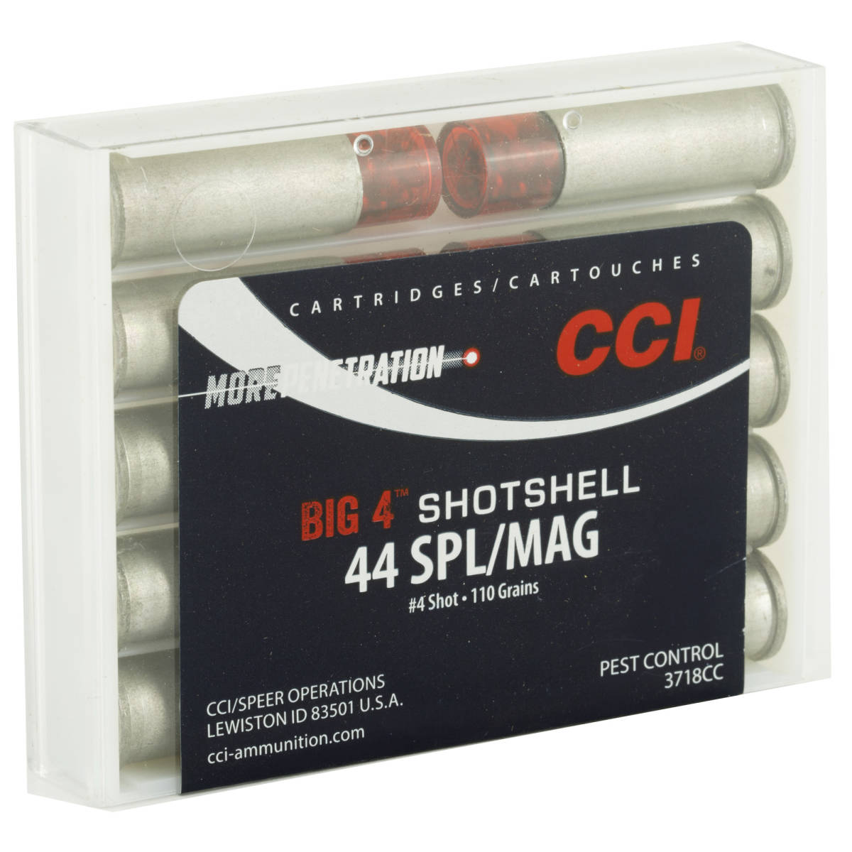 CCI 3718CC Big 4 Shotshell 44Rem Mag/44S&W Spl 110gr #4Shot 10 Per ...