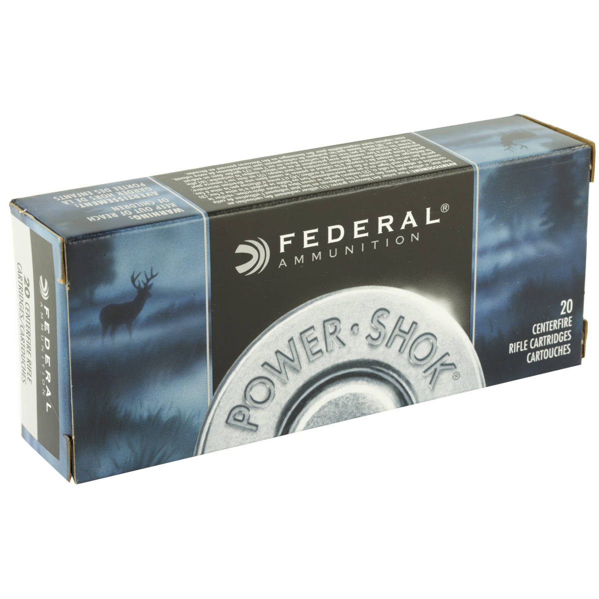 223 Rem Ammo Federal PowerShok 223REM 64 Grain Soft Point Hunting SP-img-1