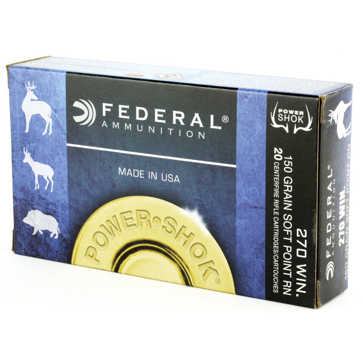FEDERAL 270 WIN 150GR AMMO SOFT POINT HUNTING .270-WIN SP RN 20 ROUNDS-img-1