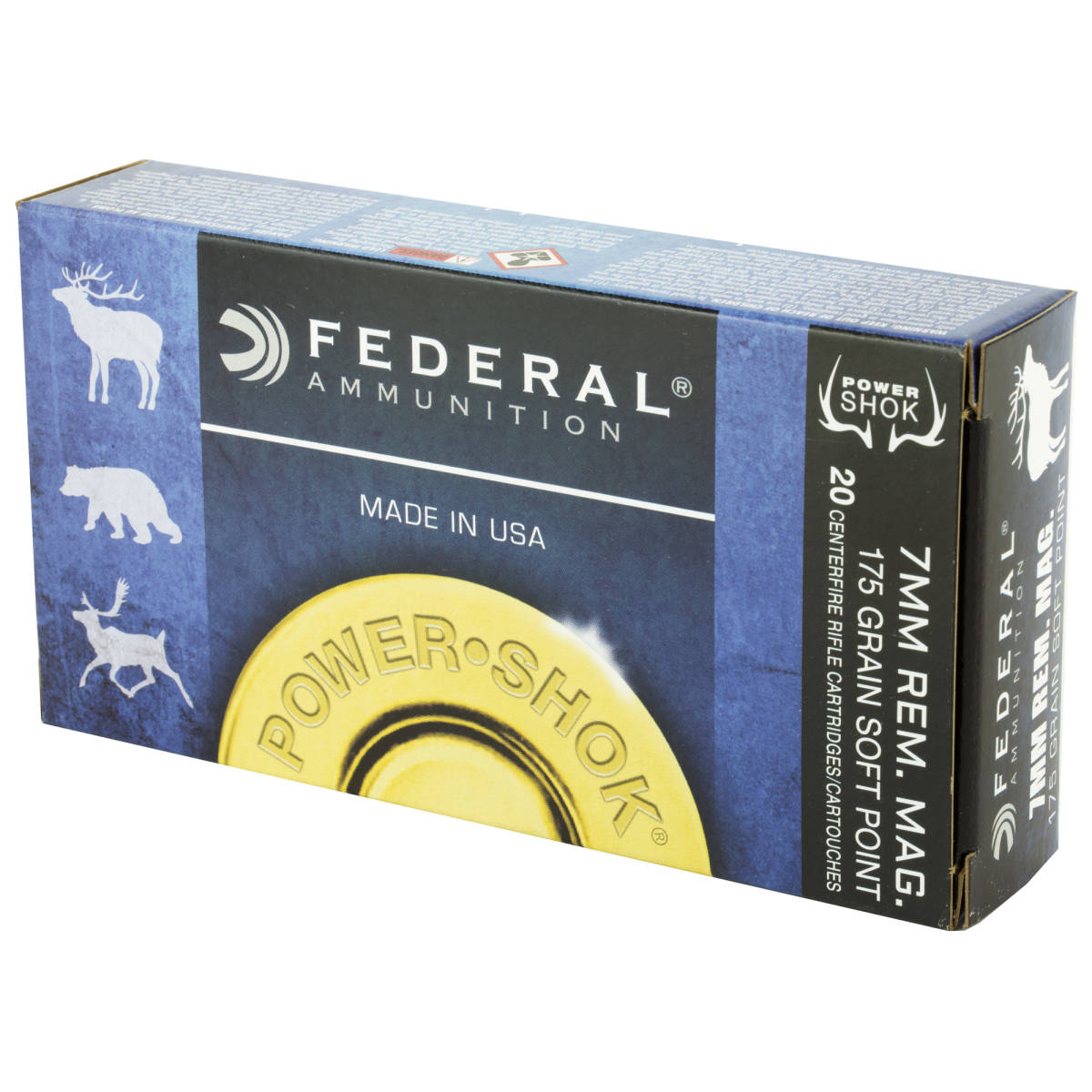 Federal 7RB Power-Shok 7mmRemMag 175gr Jacketed Soft Point 20 Per Box ...
