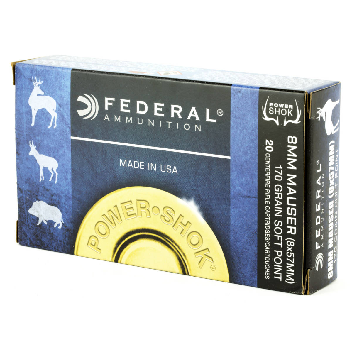 Federal 8A Power-Shok 8mm Mauser 170 gr Jacketed Soft Point 20 Per Box/...-img-2