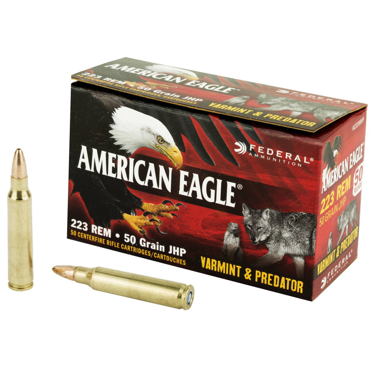 Federal AE22350VP American Eagle Varmint & Predator 223Rem 50gr Jacketed-img-1