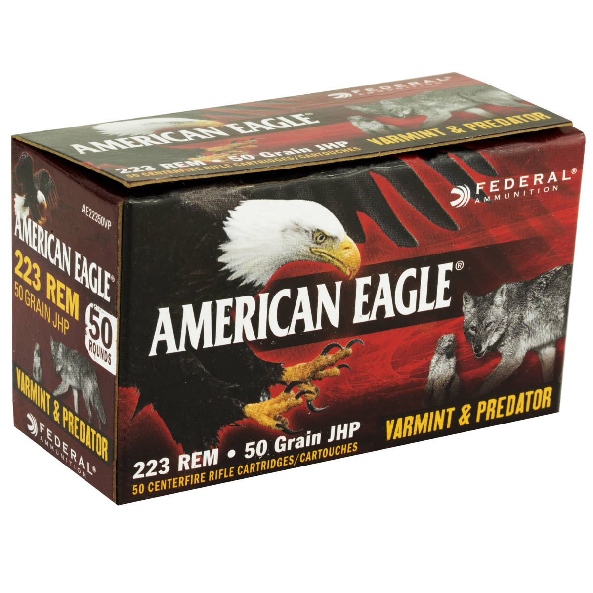 Federal AE22350VP American Eagle Varmint & Predator 223Rem 50gr Jacketed-img-2