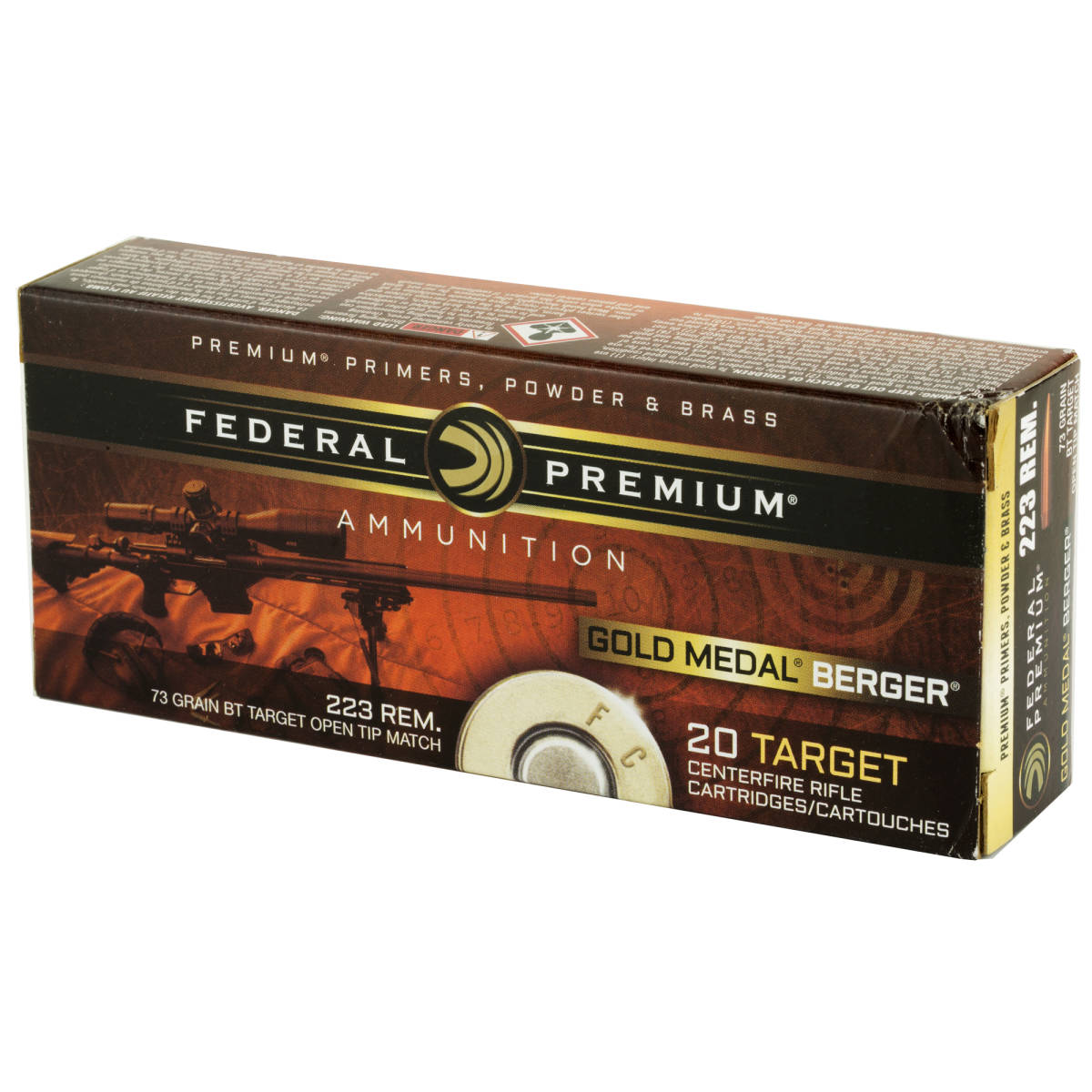 Federal GM223BH73 Premium Gold Medal 223Rem 73gr Berger Open Tip Match...-img-2