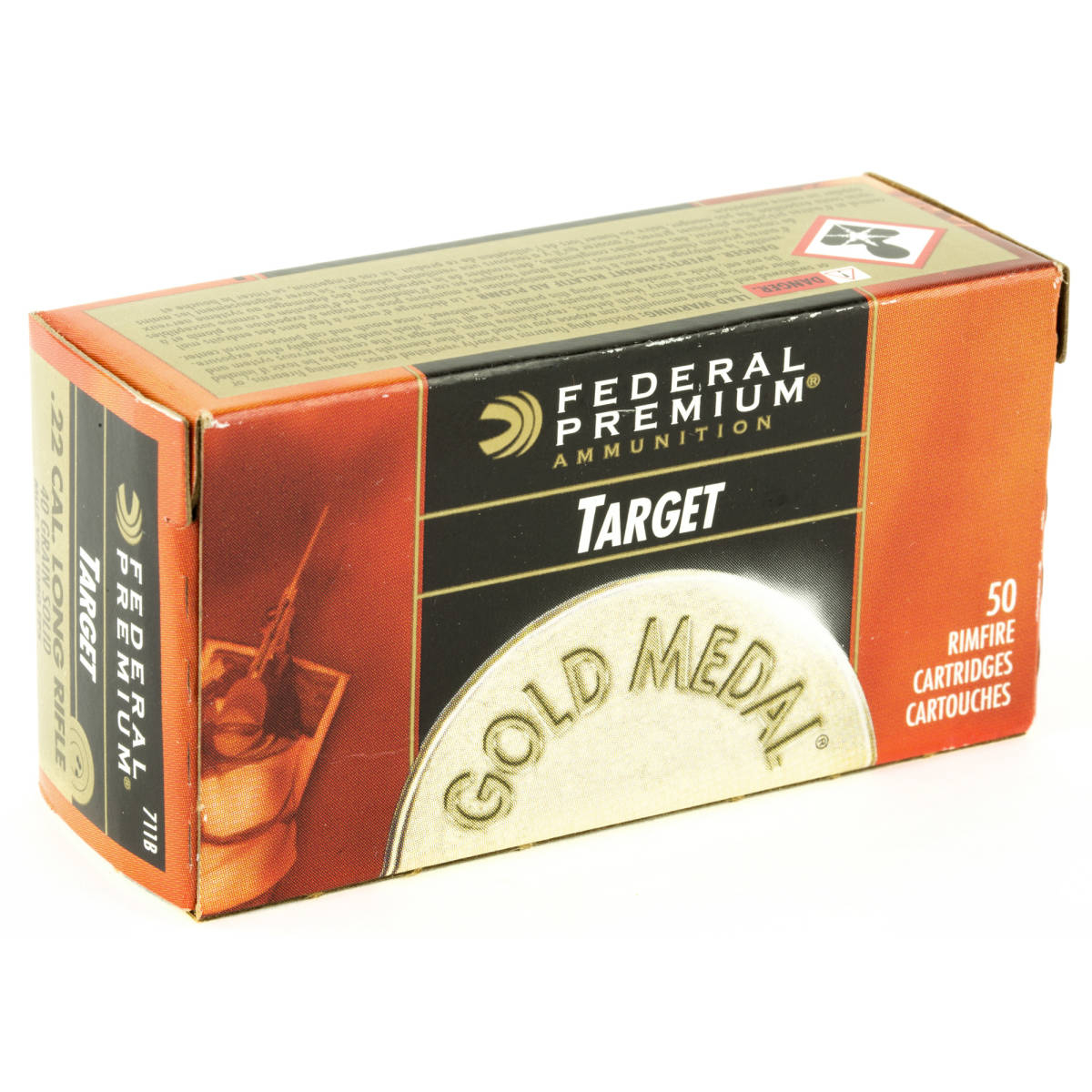 Federal 711B Premium Gold Medal 22 LR 40 gr Lead Round Nose 50 Per Box/...-img-1