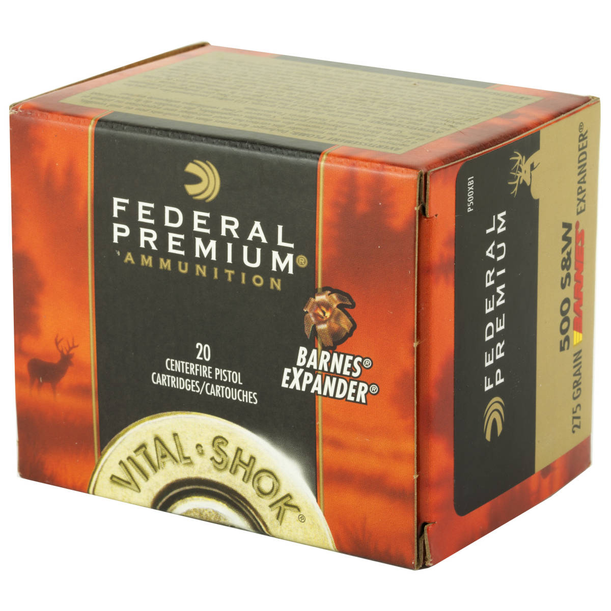 Federal P500XB1 Premium 500S&W Mag 275gr Barnes Expander BRX 20 Per...-img-2
