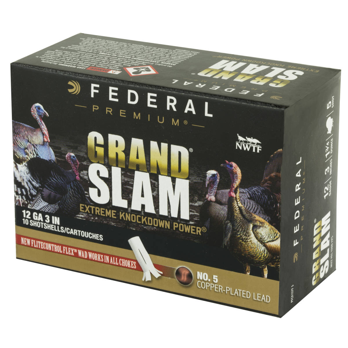 Federal PFCX157F5 Premium Grand Slam 12 Gauge 3” 1 3/4 oz 5 Shot 10...-img-2