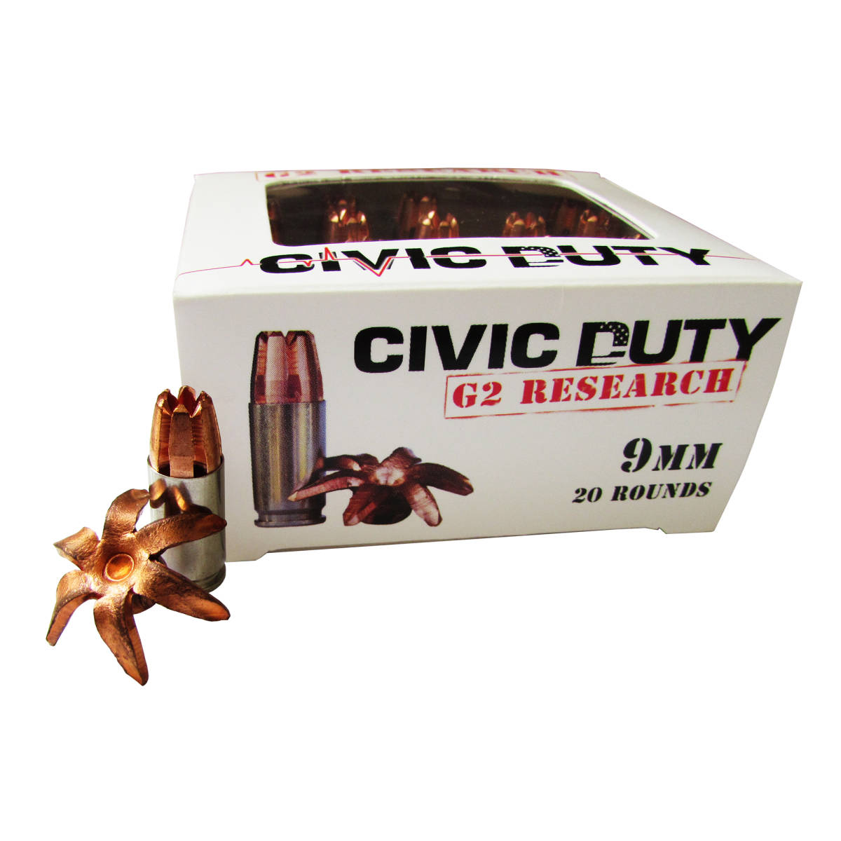 G2 Research G00602 Civic Duty 9mmLuger 96gr Copper Expansion Projectile...-img-1