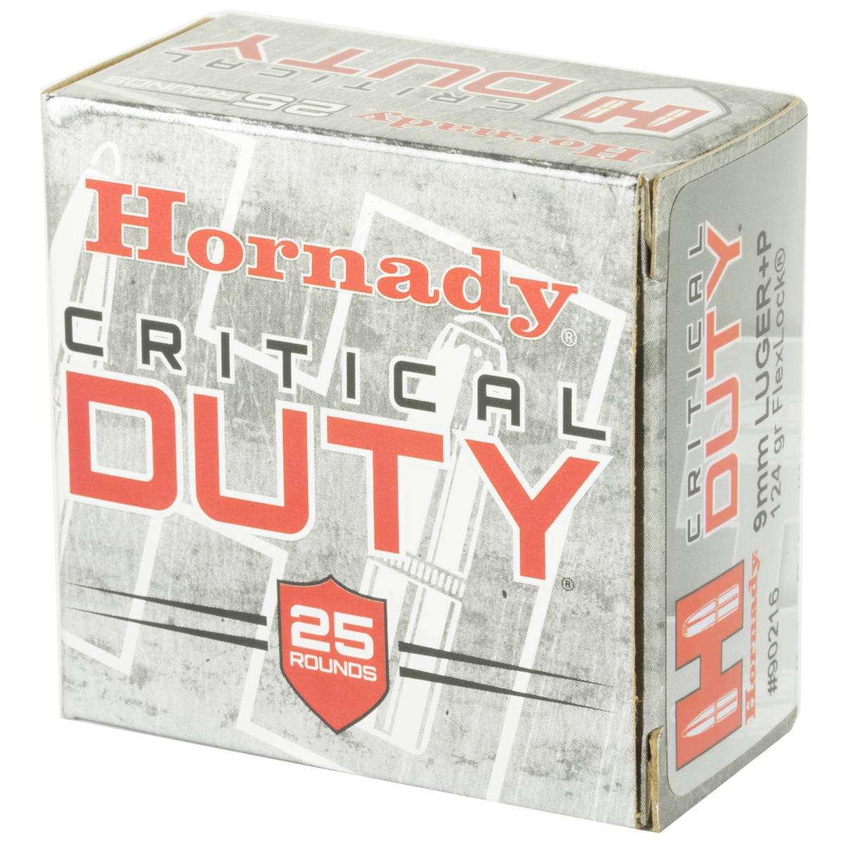 Hornady 90216 Critical Duty 9mm Luger P 124 Gr Flexlock 25 Per Box 10 Pistol Ammunition