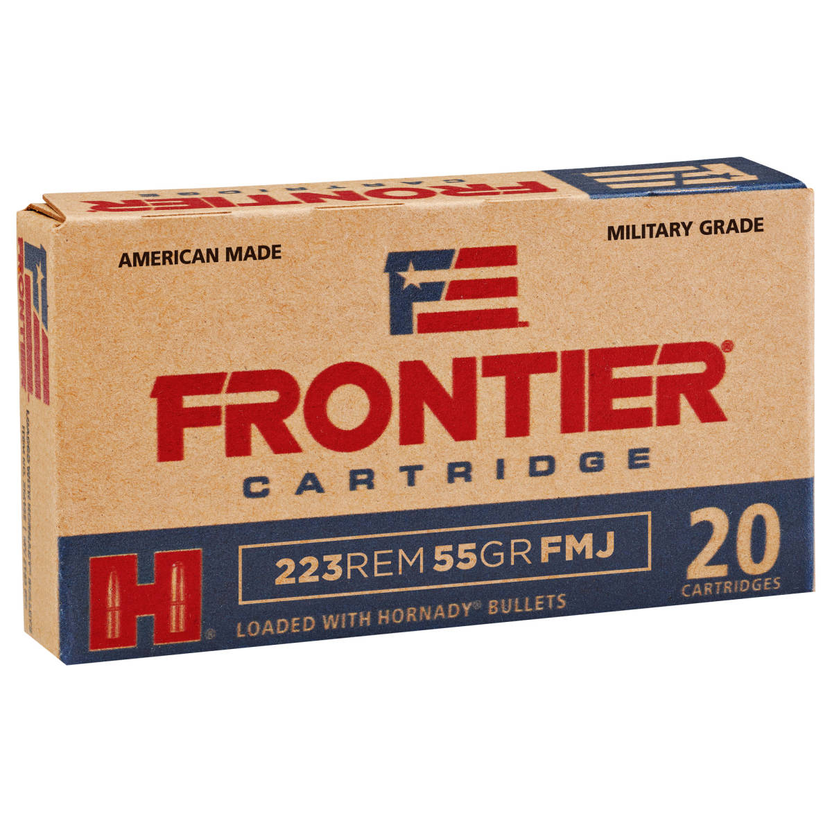 223 Ammo Hornady Frontier 55 gr Full Metal Jacket FMJ Rem FR100-img-2