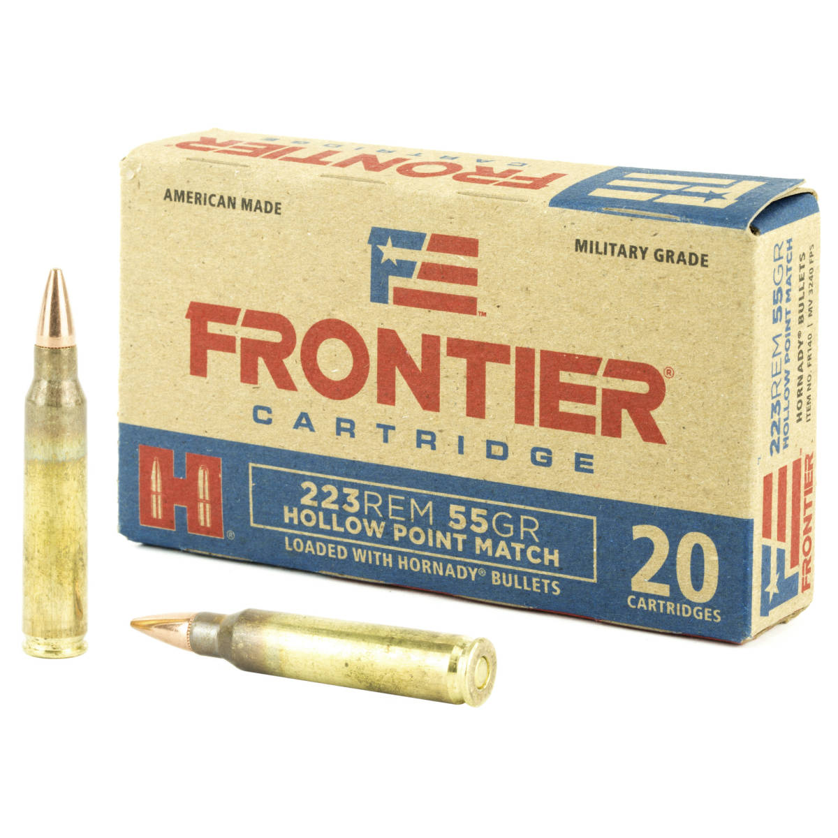 223 ammo FRONTIER 55GR HP MATCH HOLLOW POINT 223REM 55 GR-img-1
