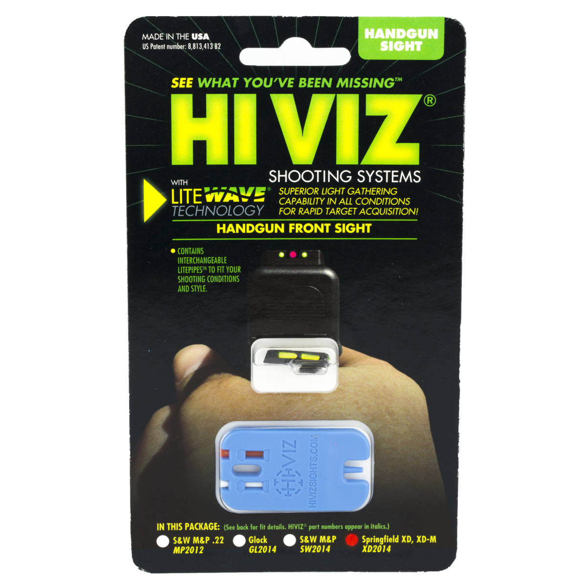 HiViz XD2014 LiteWave Springfield XD Front Sight Green Fiber Optic-img-1