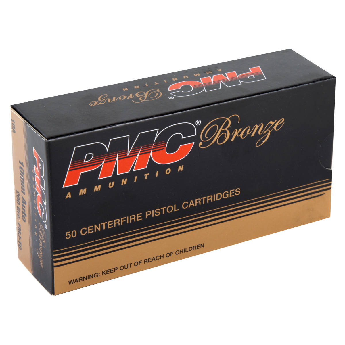 PMC 10A Bronze 10mm Auto 200 GR Full Metal Jacket Truncated-Cone (TCFMJ ...