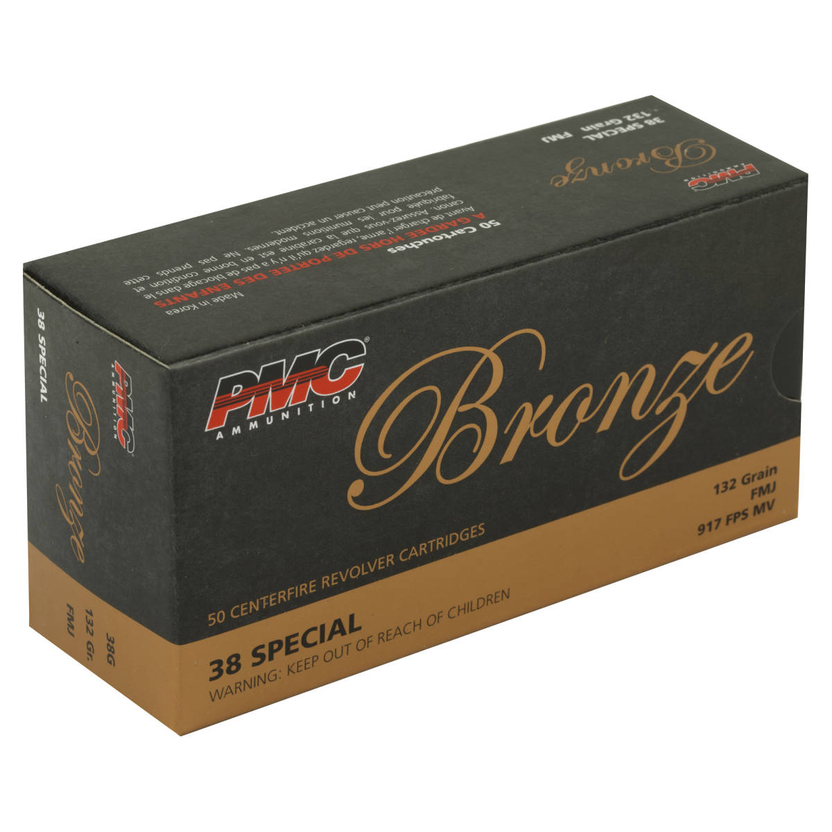 PMC Bronze 38 Special 132 Grain Full Metal Jacket 50 Round Box 38gr-img-1