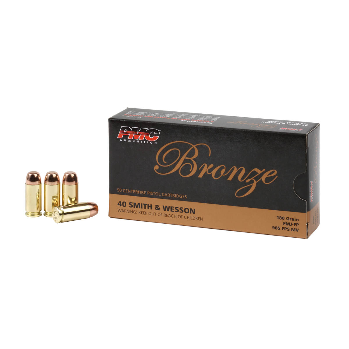 PMC 40 S&W AMMO BRASS 40SW 180GR FMJ FP BRONZE CAL-img-1