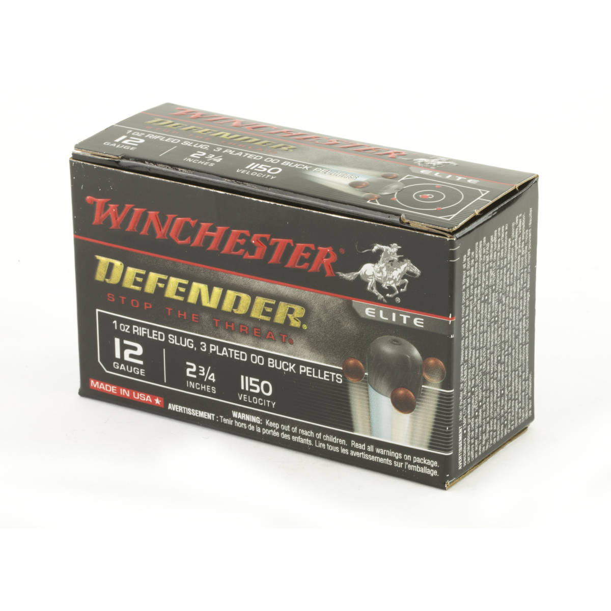 Winchester Ammo S12PDX1 PDX1 Defender Combo 12 Gauge 2.75” 1 oz 1150 ...