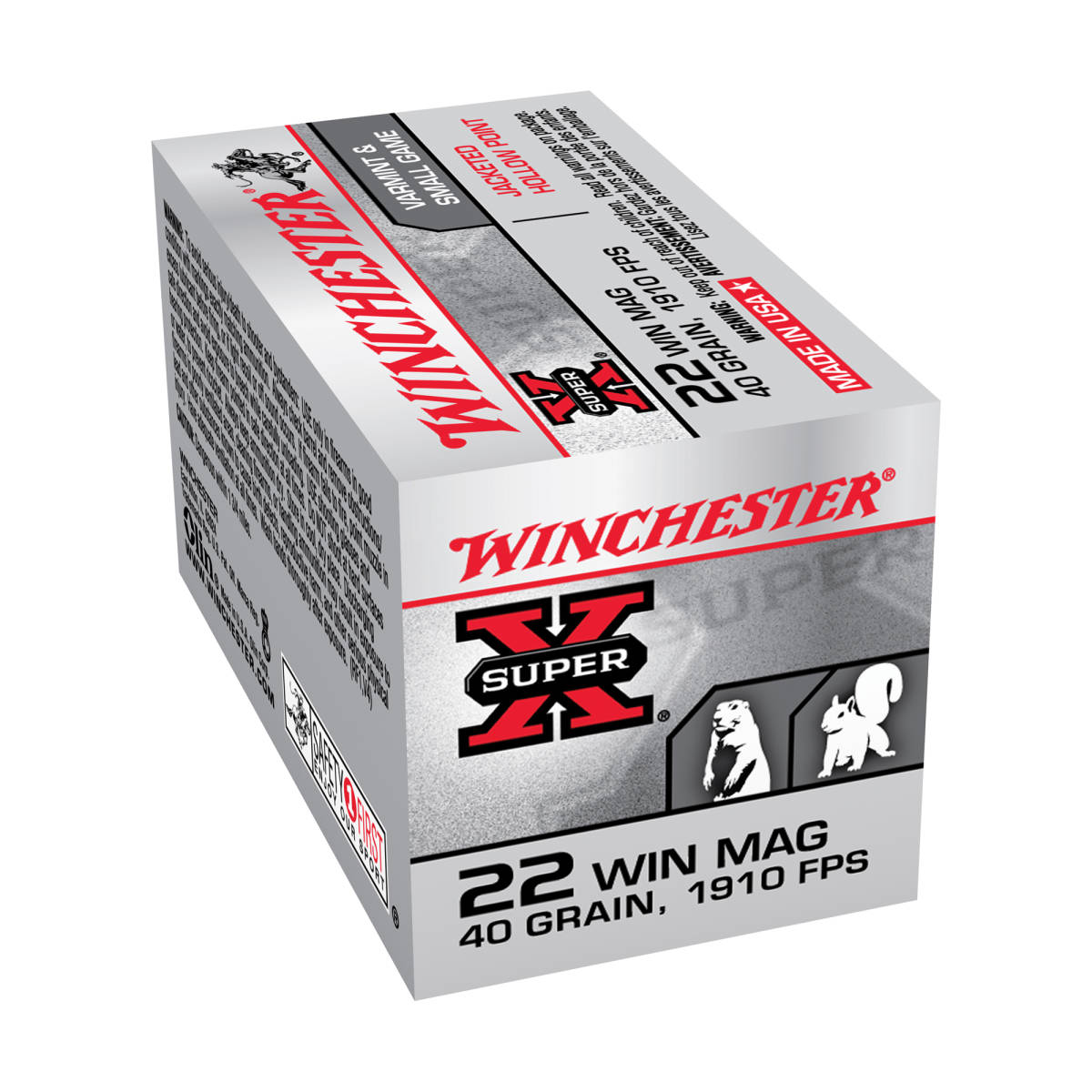 Winchester Ammo X22MH Super X 22WMR 40gr Jacketed Hollow Point 50 Per...-img-1