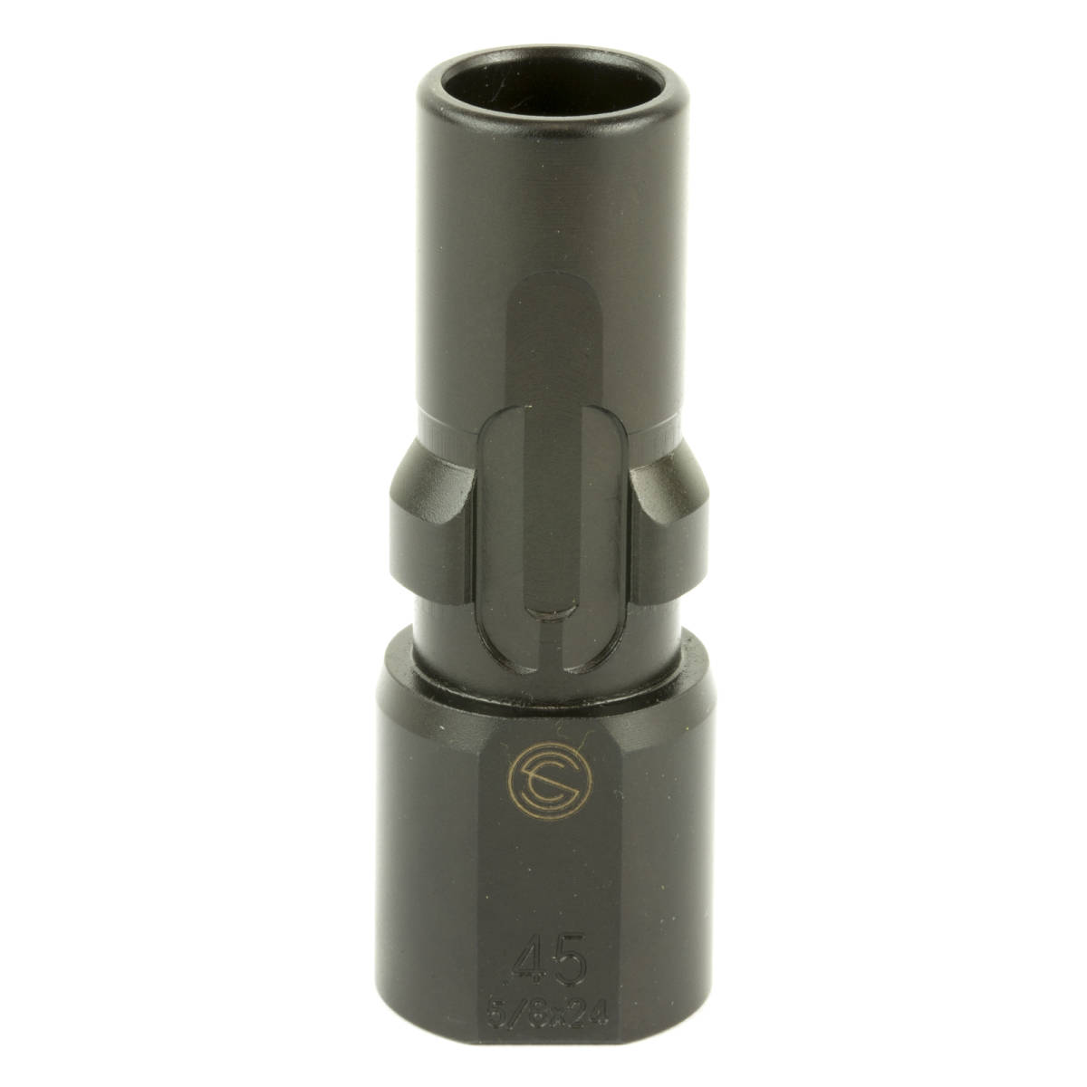 SilencerCo AC2603 3-Lug Muzzle Device 45 ACP 5/8”-24 Threads Black-img-0
