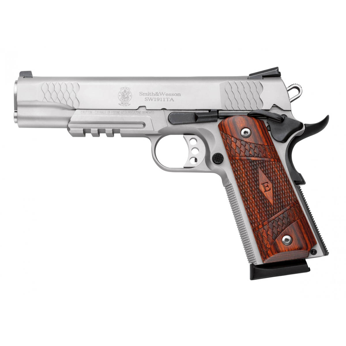 Smith & Wesson S&W 1911 E-Series 45 ACP 5" 8+1 Stainless Thumb Safety...-img-1