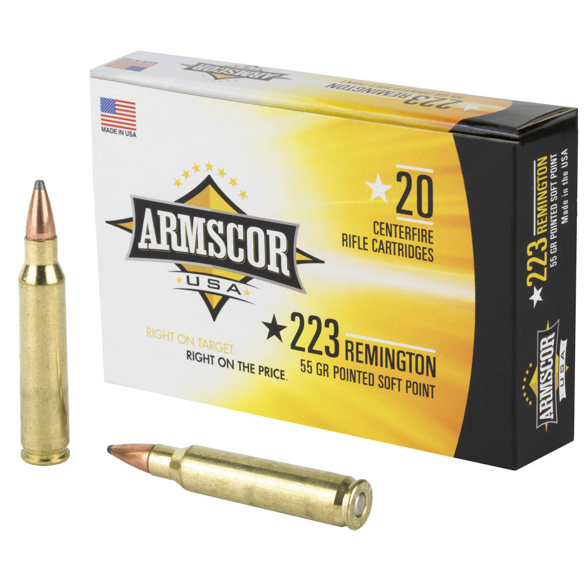 Armscor AC2232N USA 223Rem 55gr Pointed Soft Point 20 Per Box/50 Case-img-1