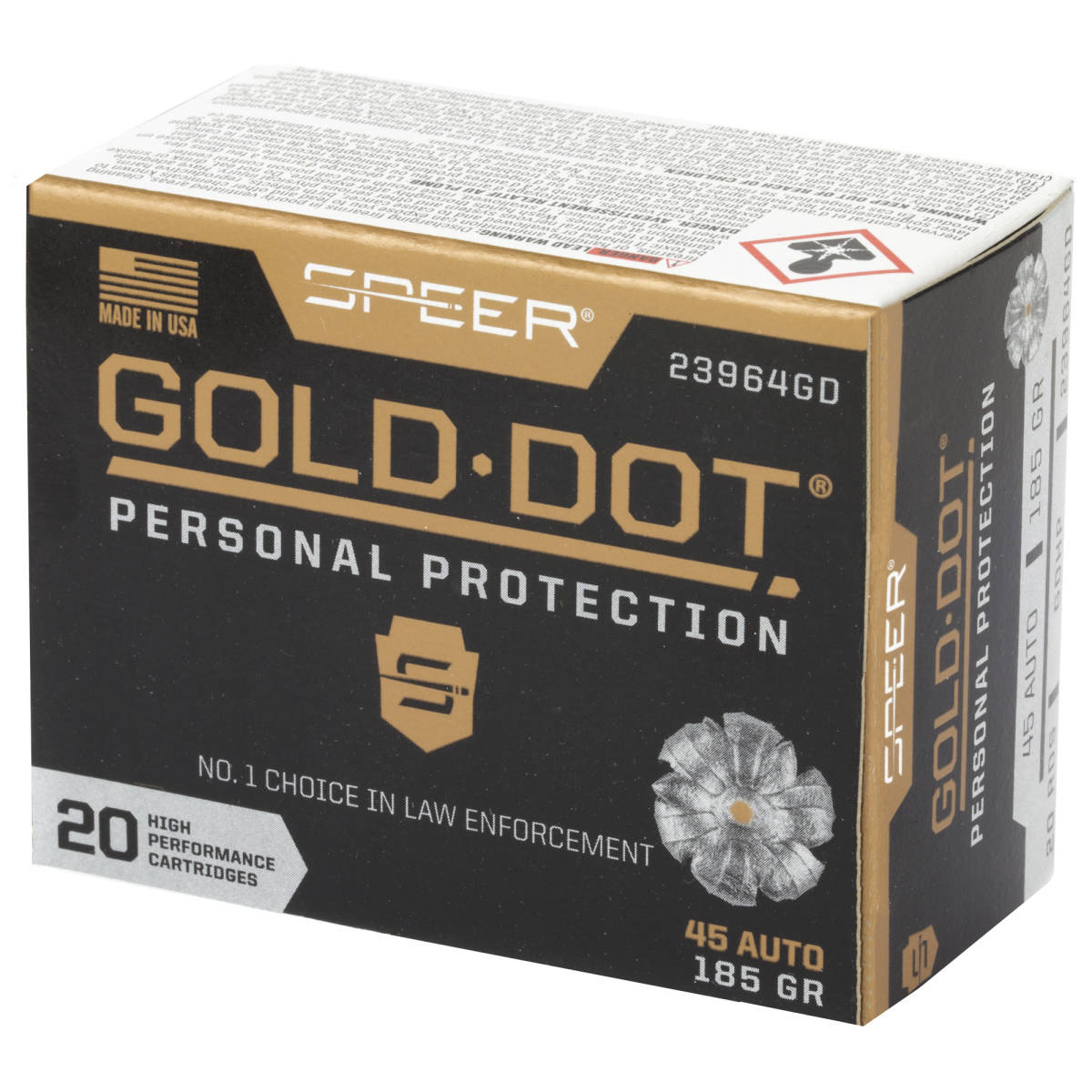 Speer 23964GD Gold Dot Personal Protection 45 ACP 185 gr Hollow Point 20-img-2