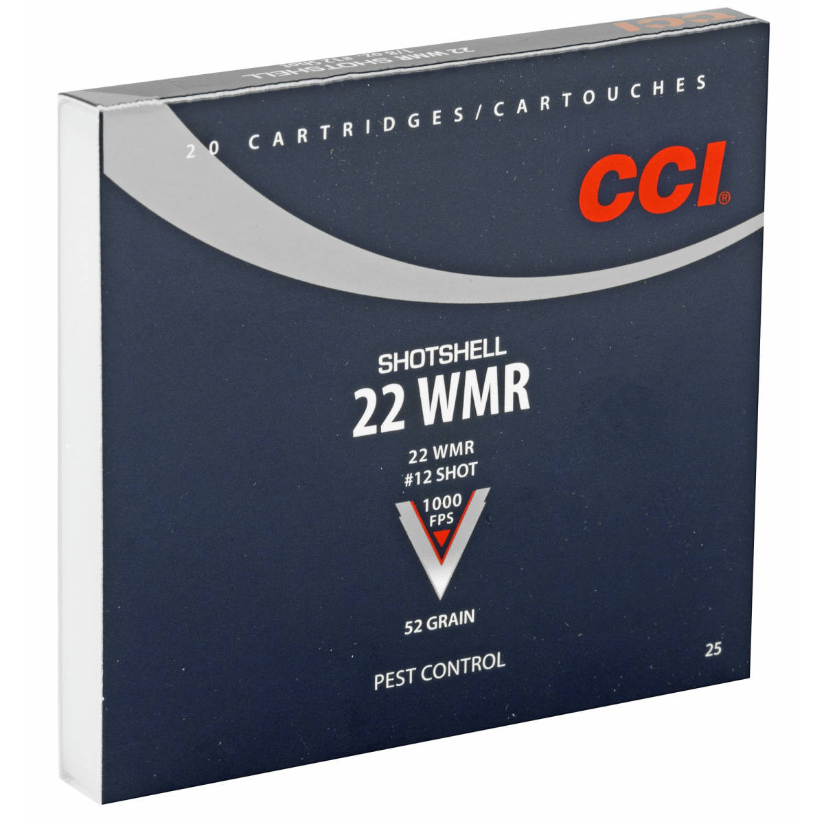 CCI 0025 Pest Control Shotshell 22WMR 52gr #12Shot 20 Per Box/100 Case-img-2