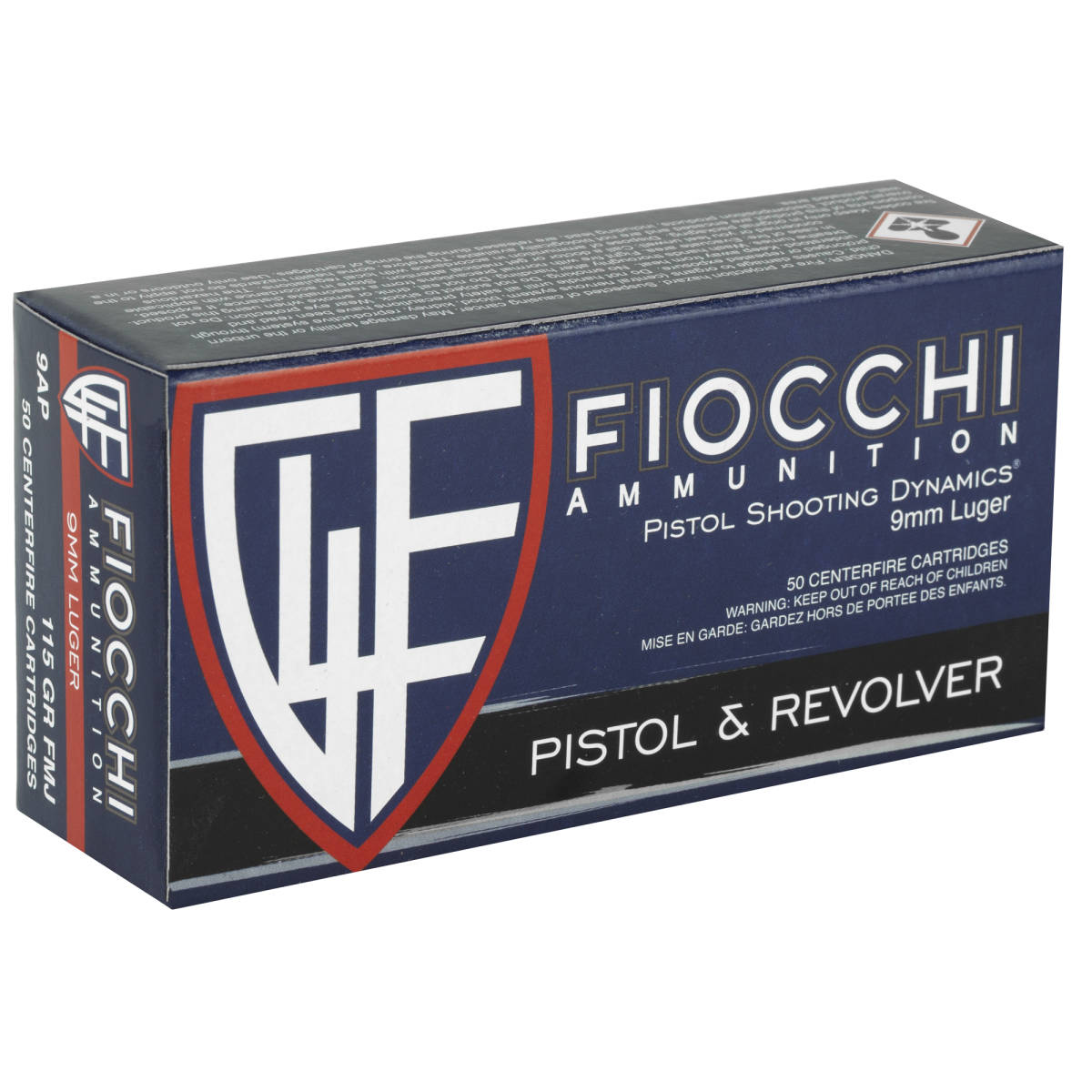 9MM Ammo Fiocchi Shooting Dynamics 115 Grain FMJ 9AP .50 Rounds-img-1