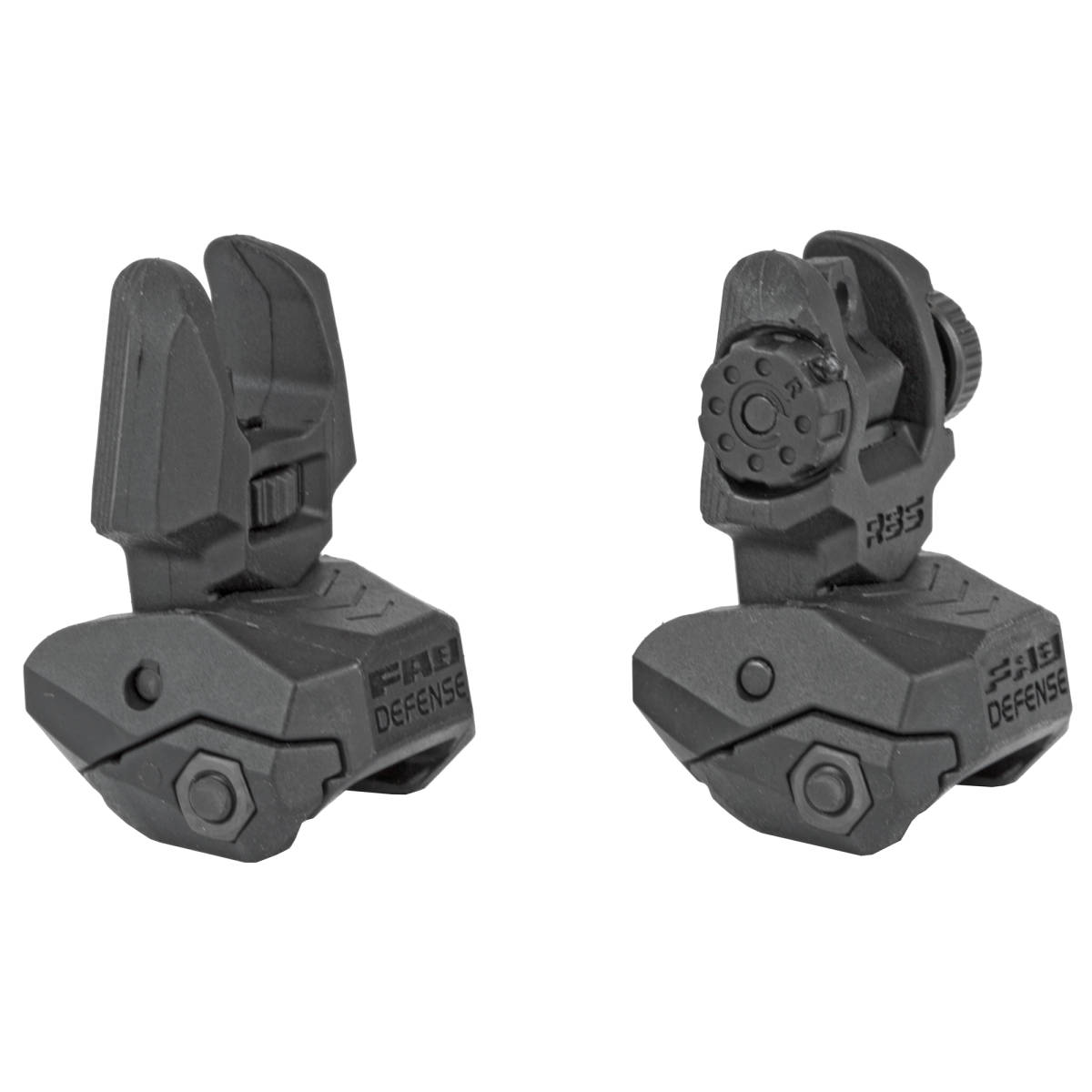 FAB Defense FXFRBS Front and Rear Set of Flip-Up Sights Black Folding...-img-2