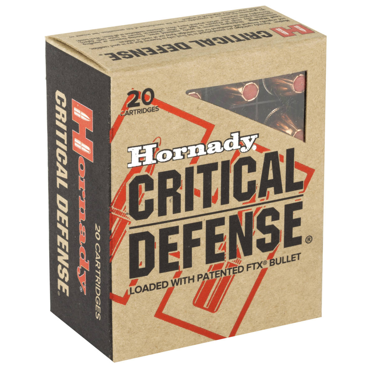 Hornady Critical Defense 45 ACP Ammo 185 gr Flex Tip eXpanding Hollow Point-img-1