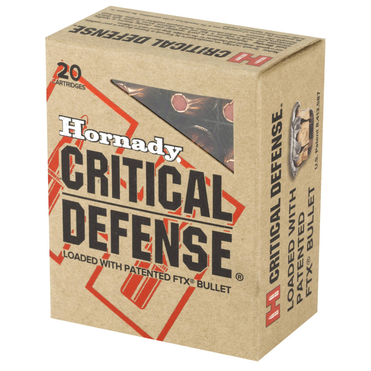 Hornady Critical Defense 45 ACP Ammo 185 gr Flex Tip eXpanding Hollow Point-img-2