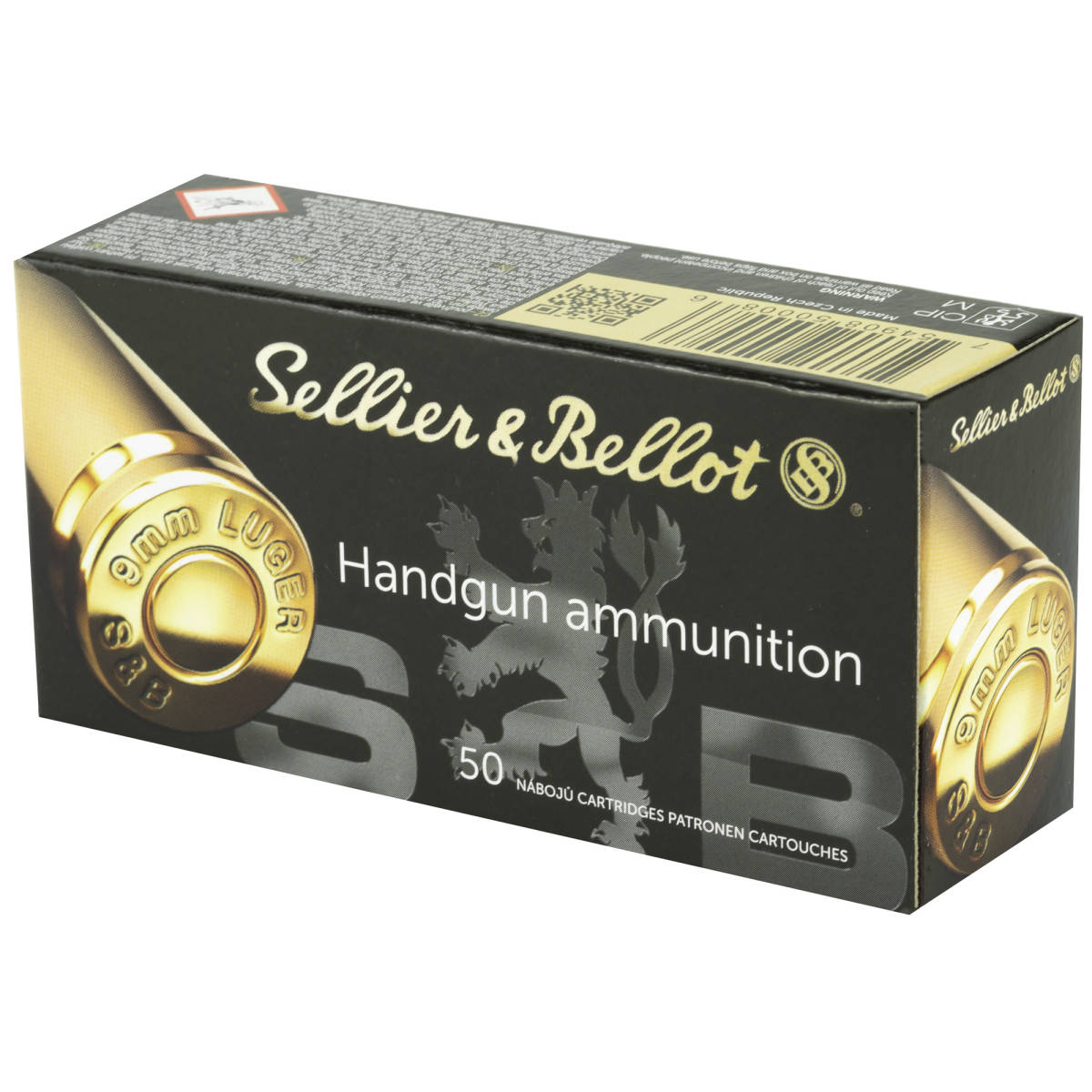 9mm ammo 115 Gr Full Metal Jacket 50 Rounds SB9A Sellier Bellot-img-2