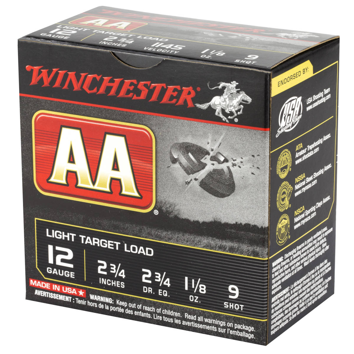 Winchester Ammo AA129 AA Light Target 12 Gauge 2.75” 1 1/8 oz 9 Shot...-img-2