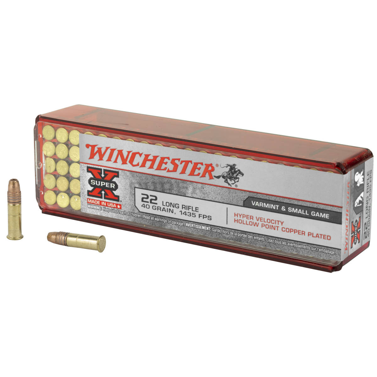 Winchester Ammo XHV22LR Super X 22 LR 40 gr Hyper Velocity Hollow Point...-img-0
