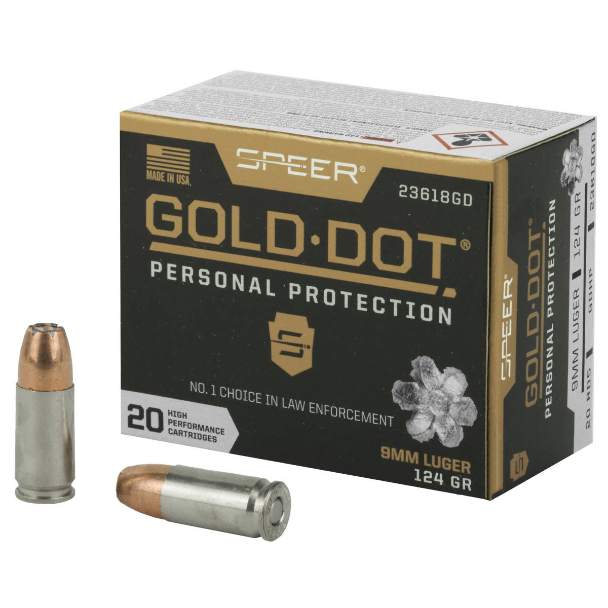 Speer 23618GD Gold Dot Personal Protection 9mmLuger 124gr Hollow Point...-img-1