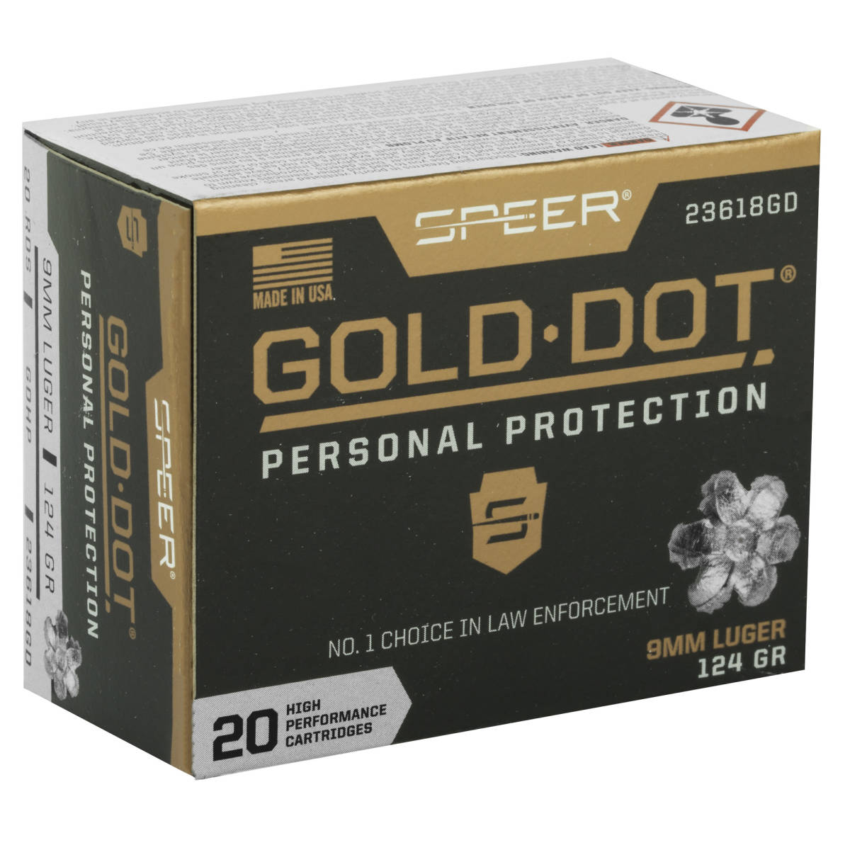 Speer 23618GD Gold Dot Personal Protection 9mmLuger 124gr Hollow Point...-img-2