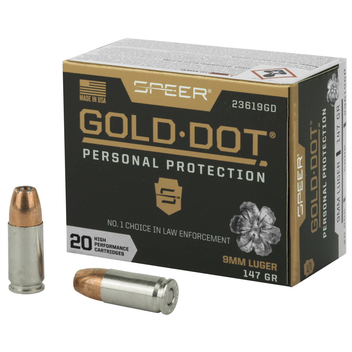 Speer 23619GD Gold Dot Personal Protection 9mmLuger 147gr Hollow Point...-img-1