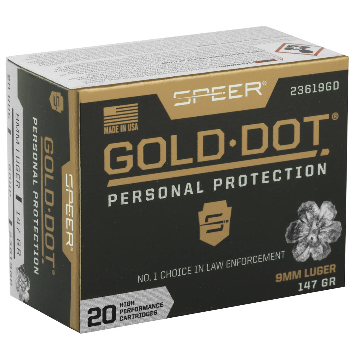 Speer 23619GD Gold Dot Personal Protection 9mmLuger 147gr Hollow Point...-img-2