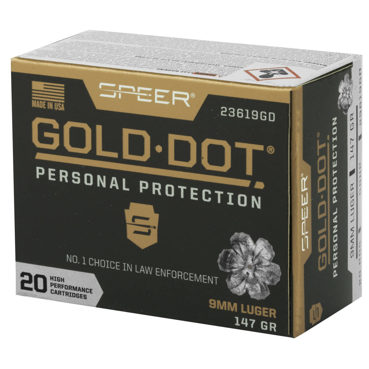 Speer 23619GD Gold Dot Personal Protection 9mmLuger 147gr Hollow Point...-img-3