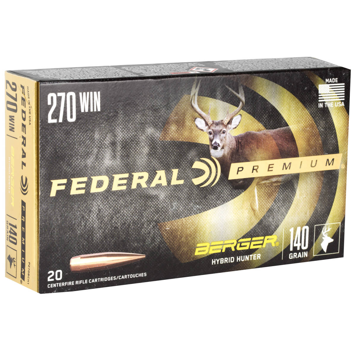 Federal P270BCH1 Premium 270Win 140gr Berger Hybrid Hunter 20 Per Box/10-img-2